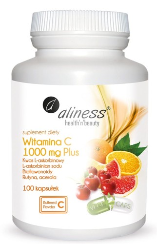 Aliness, Witamina C 1000 mg PLUS bioflaw, rutyna, acer. x 100 VEGE kaps.
