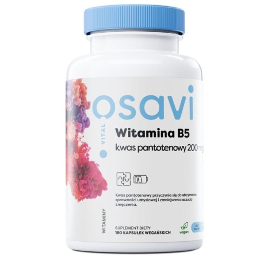 Osavi Witamina B5 Kwas Pantotenowy, 200mg - 180 vegan caps