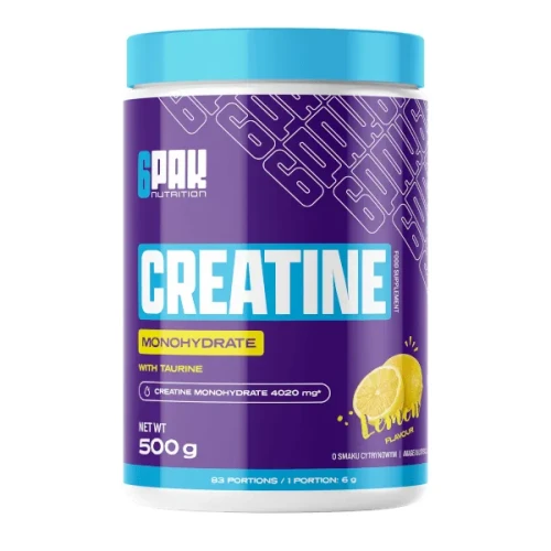 6PAK Kreatyna Monohydrat 500g Cytryna