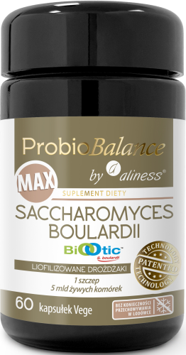Aliness Probiotyk max Saccharomyces Boualardii 5 mld/250mg x 60 vege caps.
