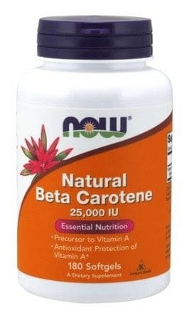 Now Foods Beta Carotene Natural, 25 000 IU - 180 softgels